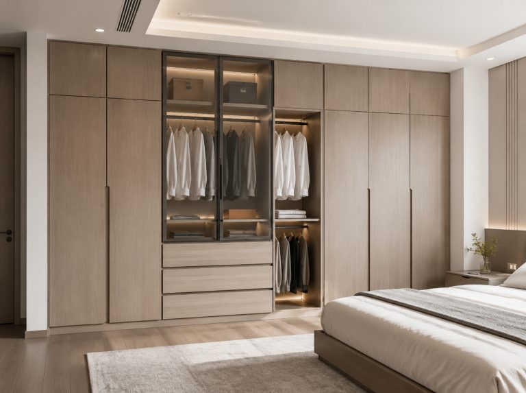多层实木环保衣柜定制